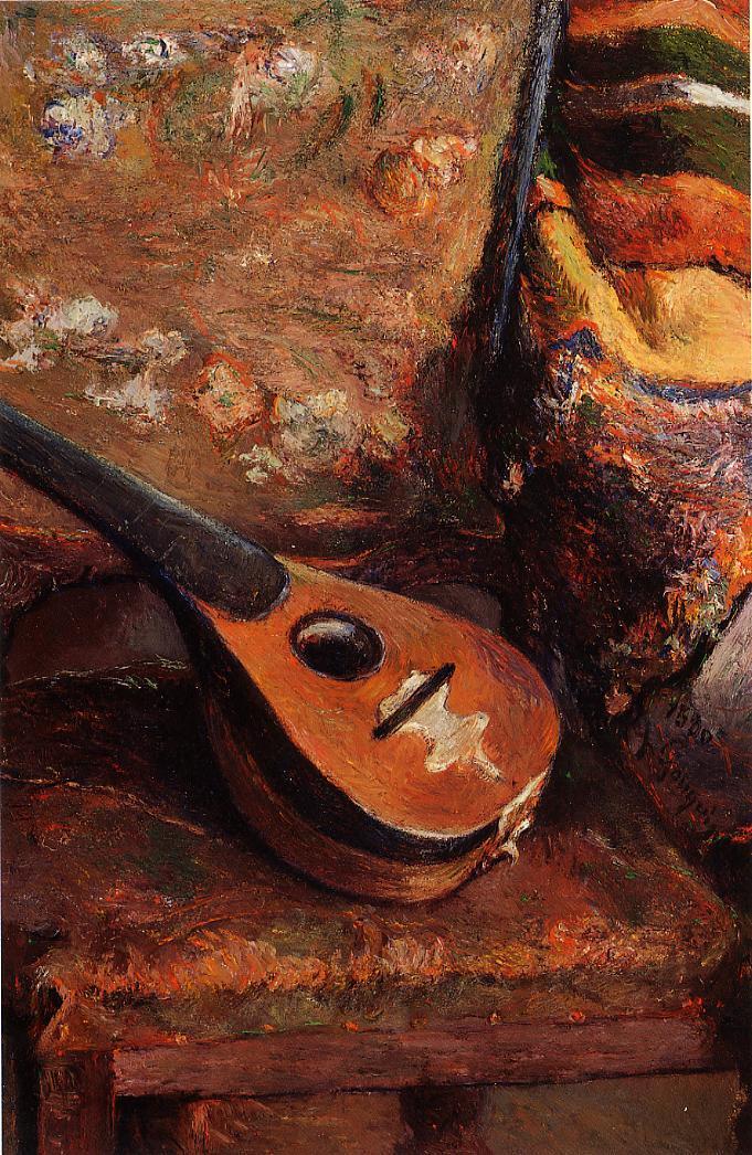 Mandolin on a Chair - Paul Gauguin Painting